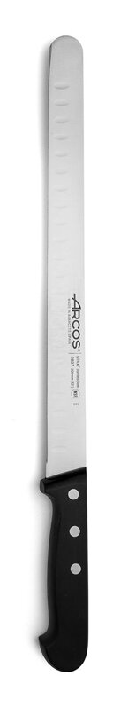 Nôž na krájanie s okrajom Granton, séria UNIVERSAL, Arcos, Čierna, (L)423mm