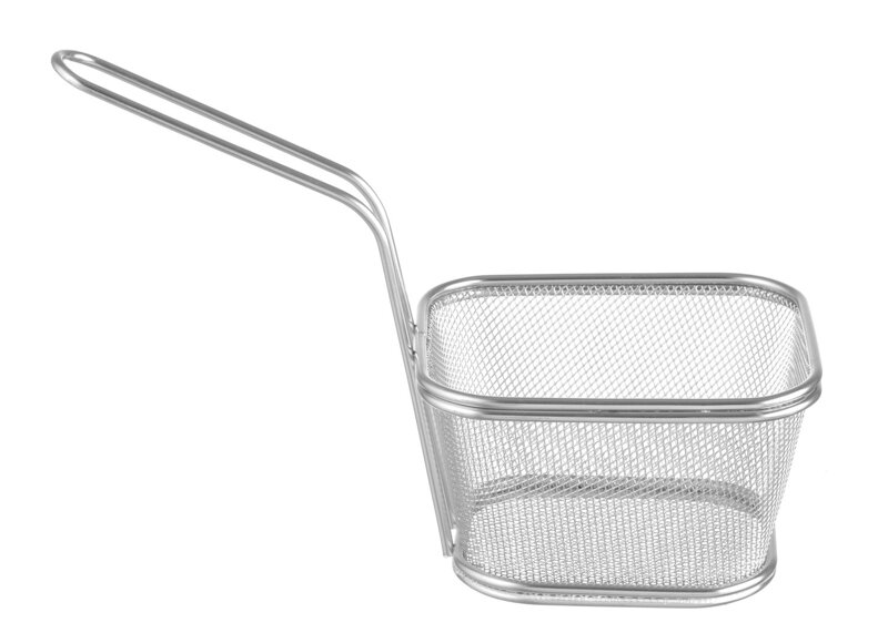 Miniatúrny košík na vyprážané občerstvenie stohovateľný, HENDI, 130x115x(H)80mm