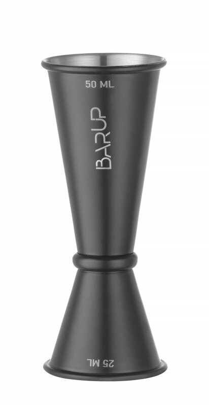 Barmanská mierka - jigger 25/50 ml, BarUp, Čierna, ⌀44x(H)110mm