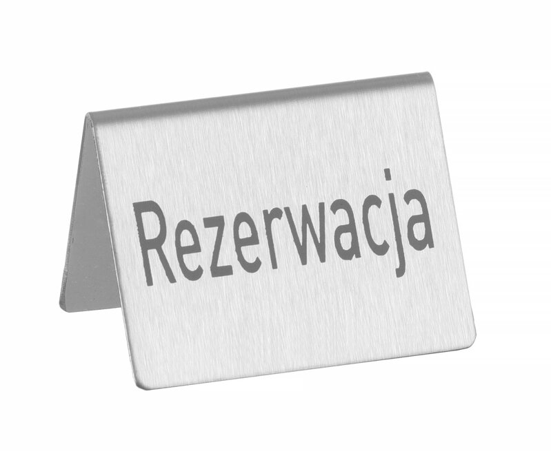 Označenie na tabuľke „Rezervácia“ v poľštine, HENDI, rezerwacja, 4 ks, 50xx(H)42mm