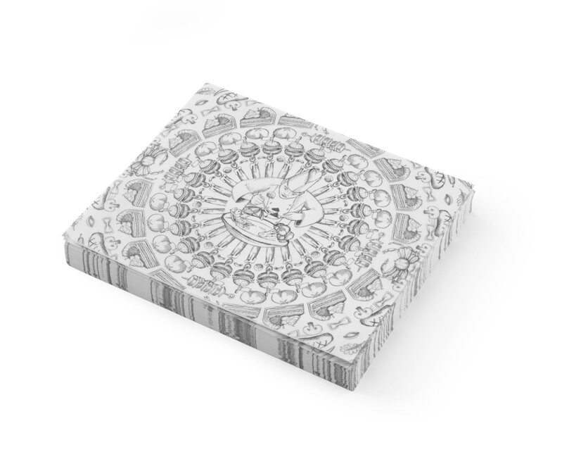 Pergamenový papier na hranolky a občerstvenie, HENDI, tlač s kuchárom a jedlom, 500 ks, 250x200mm Pergamenový papier na hranolky a občerstvenie, HENDI, tlač s kuchárom a jedlom, 500 ks, 250x200mm