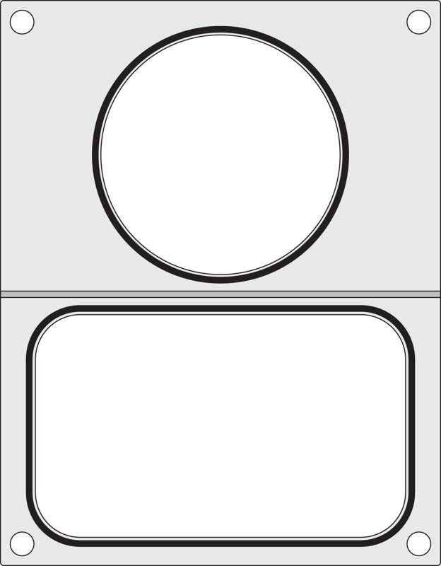 Matrica pre zváračku, HENDI, 2 nádoby: 1x 178x113 mm, 1x ø115 mm