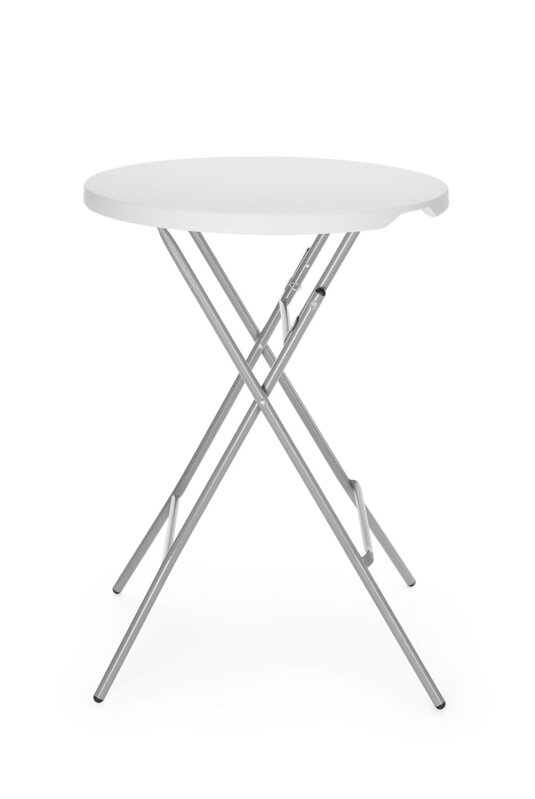 Barový stôl, AmerBox, max. zaťaženie 80 kg., Biela, ⌀800x(H)1100mm