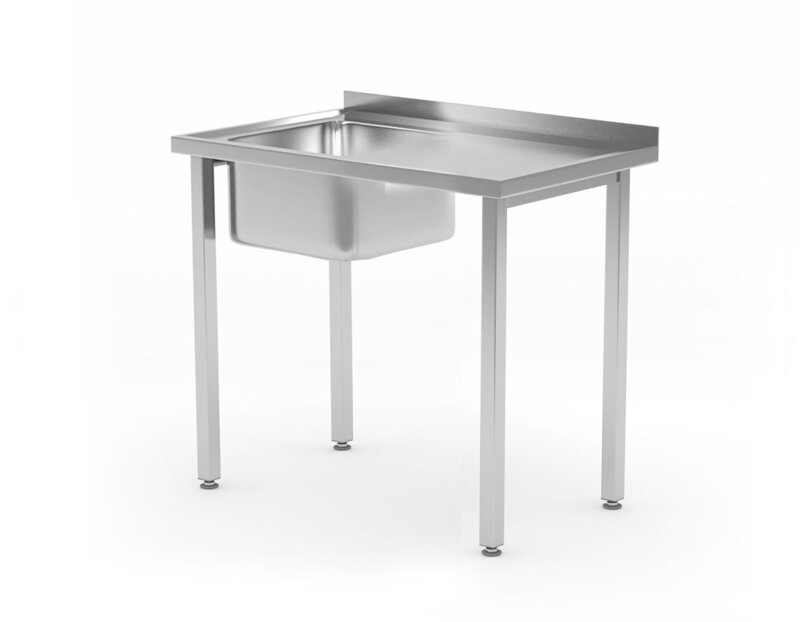 Stôl s drezom, skrutkovaný, HENDI, Kitchen Line, umývacia vaňa na ľavej strane, 800x600x(H)850mm Stôl s drezom, skrutkovaný, HENDI, Kitchen Line, umývacia vaňa na ľavej strane, 800x600x(H)850mm