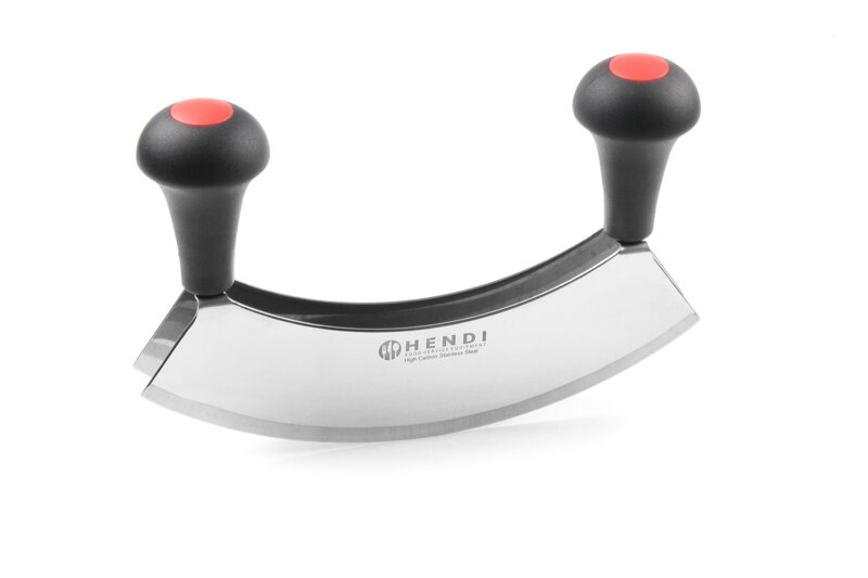 Nôž na sekanie byliniek, HENDI, dvojitá čepeľ, Čierna, 215x150mm