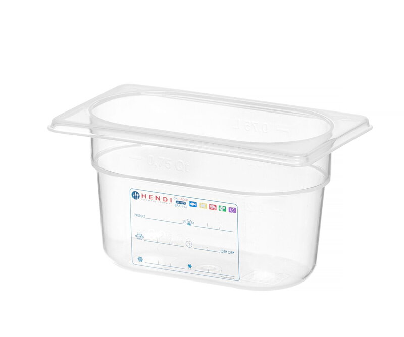 Nádoba GN 1/9, HENDI, GN 1/9, 0,9L, Priehľadná, 176x108x(H)100mm