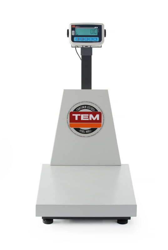 Váha s platformou LCD so stojanom a legalizáciou, rad EKO+, 300 kg, TEM, 500x700x(H)940mm