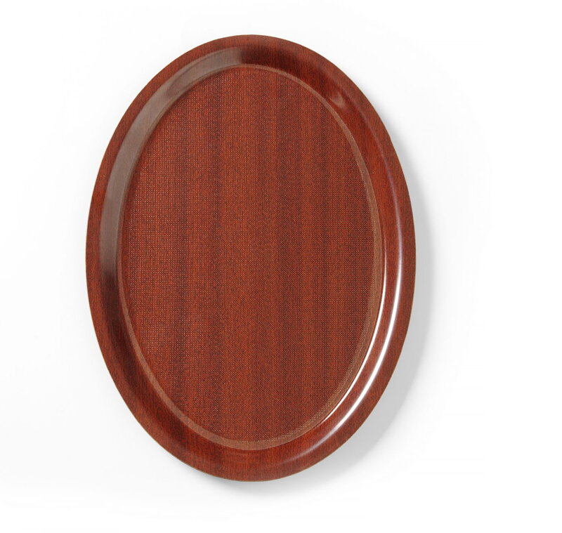 Servírovacia tácka Mykonos oválna, protišmyková, mahagónové farebné prevedenie, Cambro, oválna, Mahagón, 200x265x(H)mm