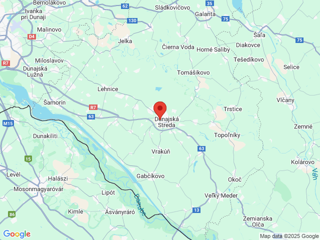 Google map: XJW3+77 Dunajská Streda